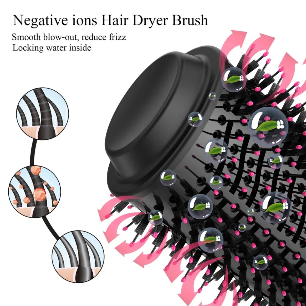 4-in-1 Blow Hair Dryer Volumizer Brush, Straightening & Curl