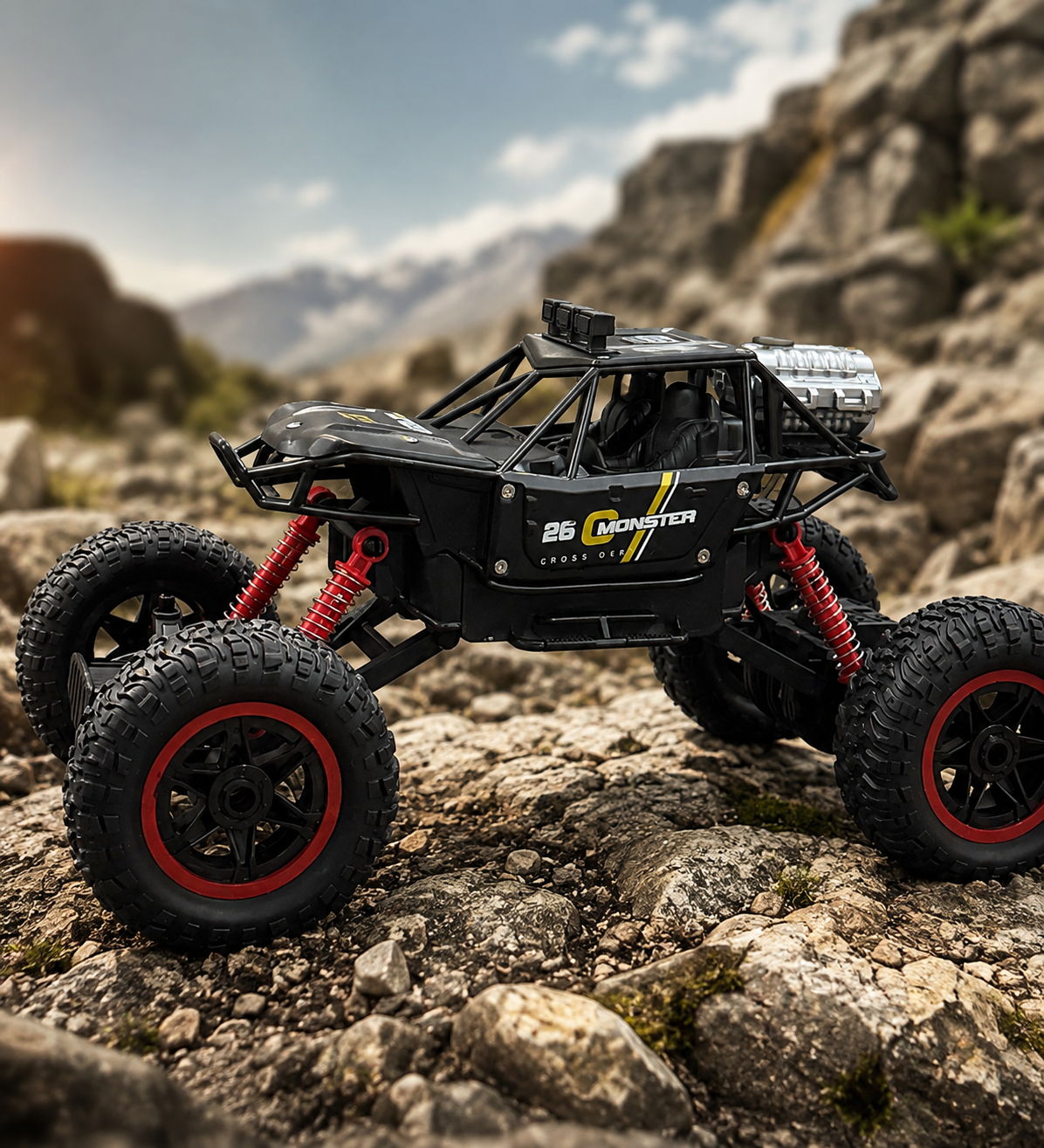 1:14 Scale Metal Body Off-Road RC Rock Crawler Monster Truck (with Pistol Grip Controller)