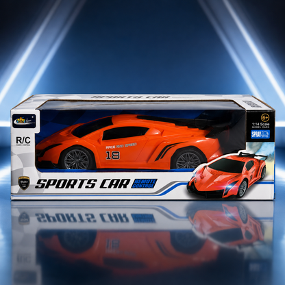 High-Speed 1:14 Scale Orange Sports Car Remote Control Supercar with Exhaust Spray Effect
