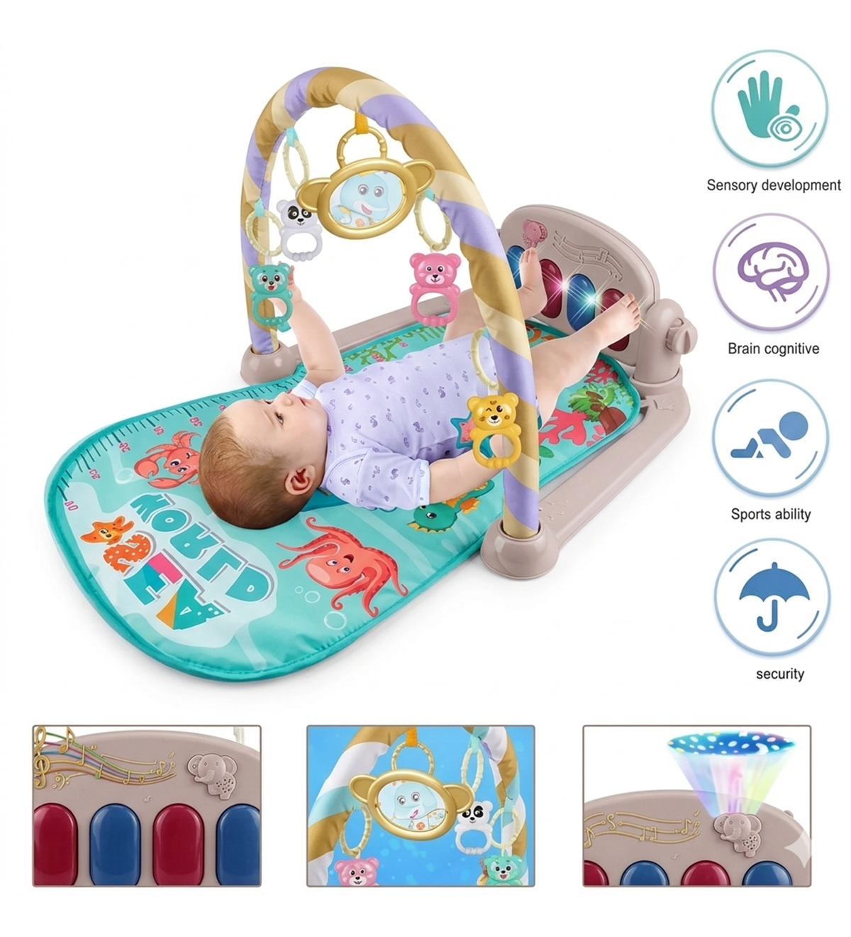 Children’s Pedal Piano – 4-in-1 Baby Activity Gym -  Urban Grabs