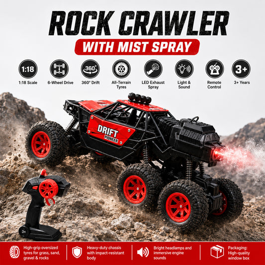 TitanDrift 4WD: 1:18 Scale All-Terrain Spray Rock Crawler 6 wheel