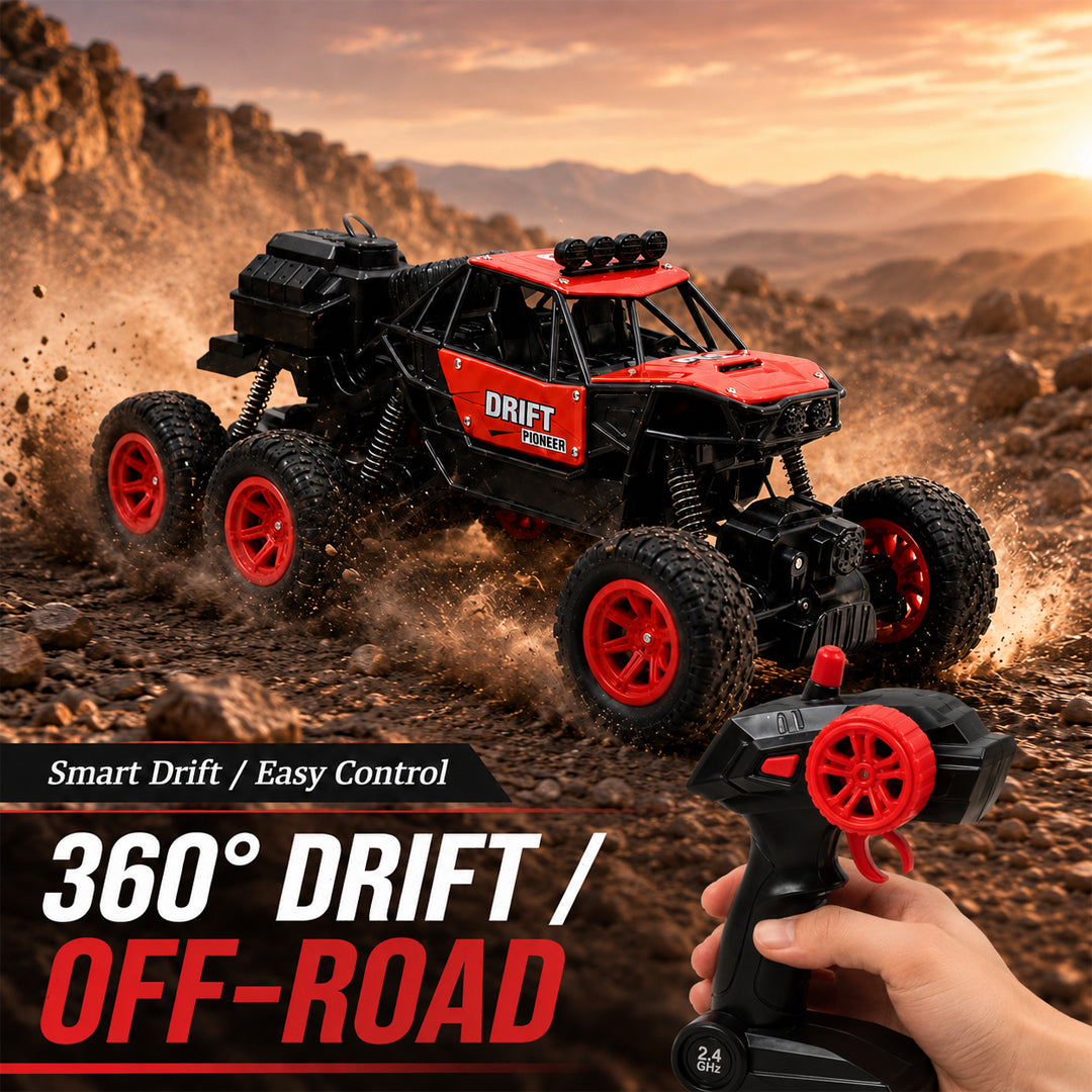 TitanDrift 4WD: 1:18 Scale All-Terrain Spray Rock Crawler 6 wheel
