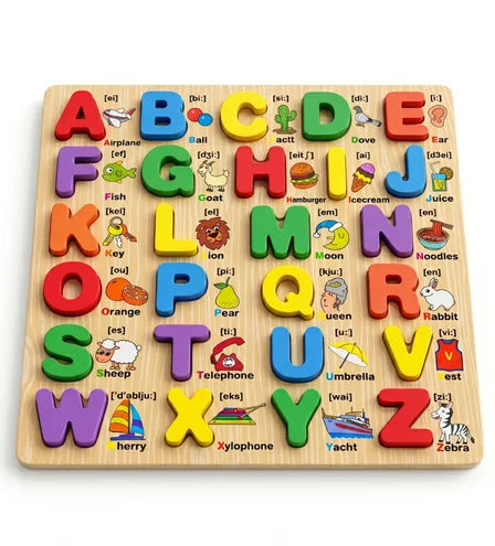 Educational Wooden Alphabet ABC Peg Puzzle -  Urban Grabs