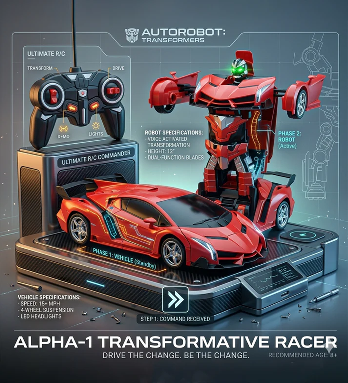 Speed Race: 2-in-1 Remote Control Transforming Car -  Urban Grabs