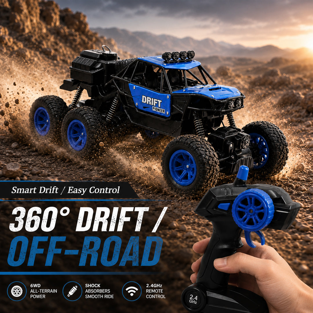 TitanDrift 4WD: 1:18 Scale All-Terrain Spray Rock Crawler 6 wheel