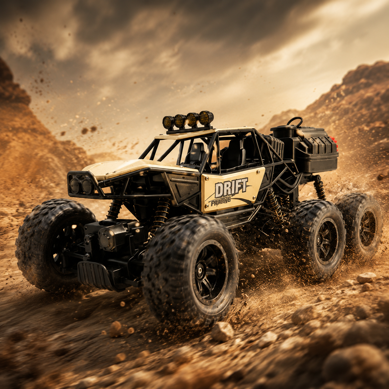 TitanDrift 4WD: 1:18 Scale All-Terrain Spray Rock Crawler 6 wheel