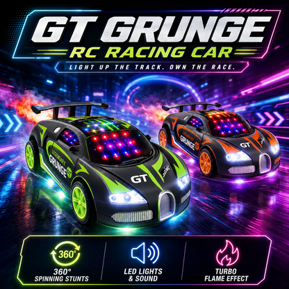 High-Speed 1:18 Scale Spray Runner Remote Control Sports Car with 3D LED Lights & Smoke Effect