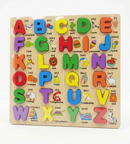 Educational Wooden Alphabet ABC Peg Puzzle -  Urban Grabs