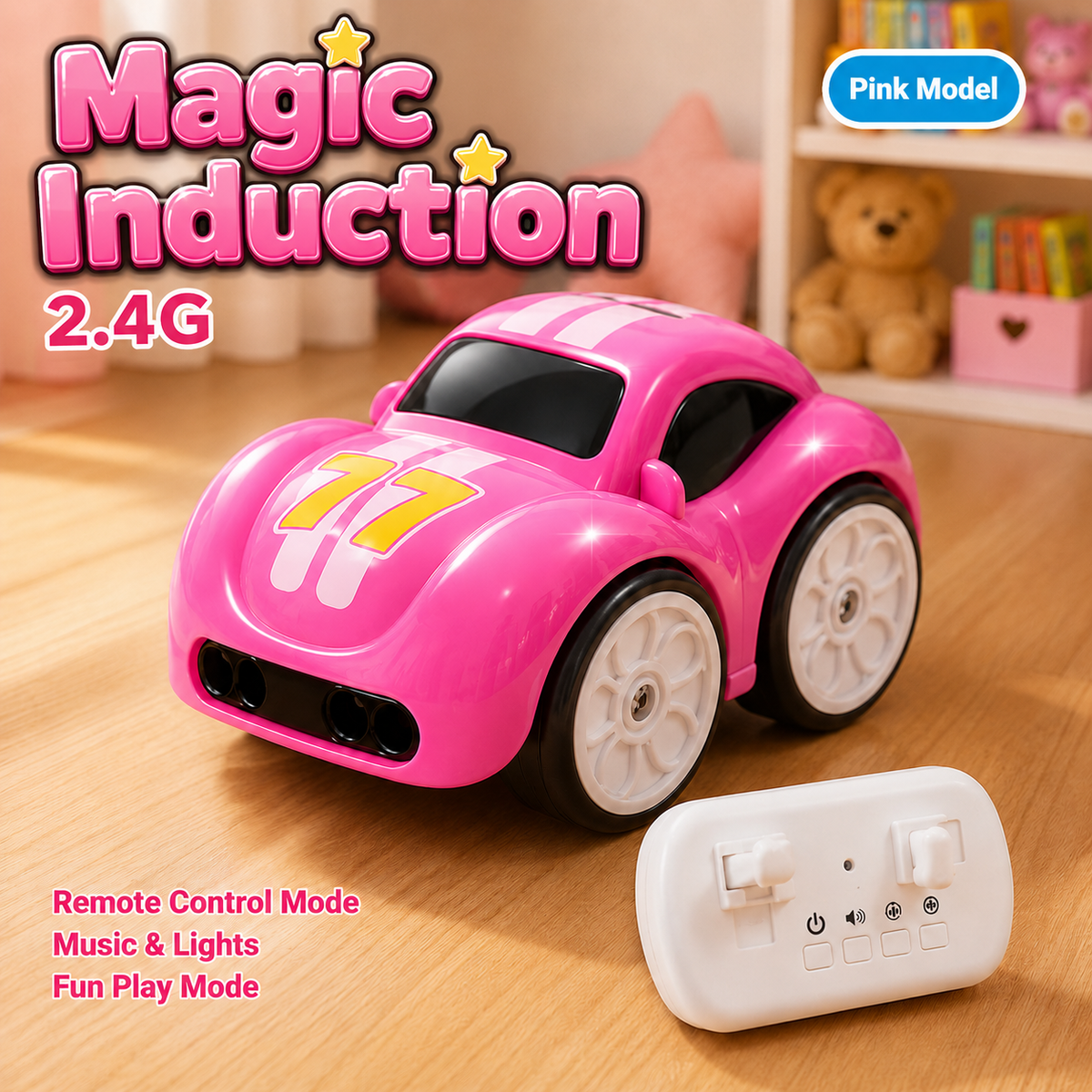 Magic Induction 2.4G R/C Rail Track Car Set – Smart Interactive Toy
