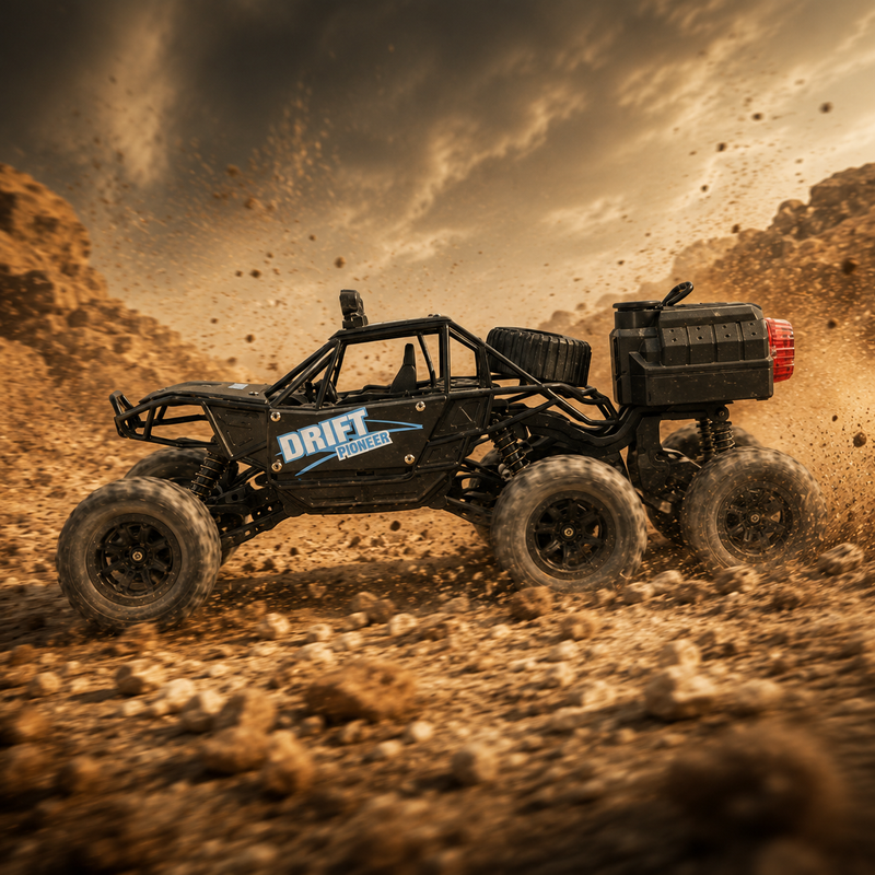 TitanDrift 4WD: 1:18 Scale All-Terrain Spray Rock Crawler 6 wheel