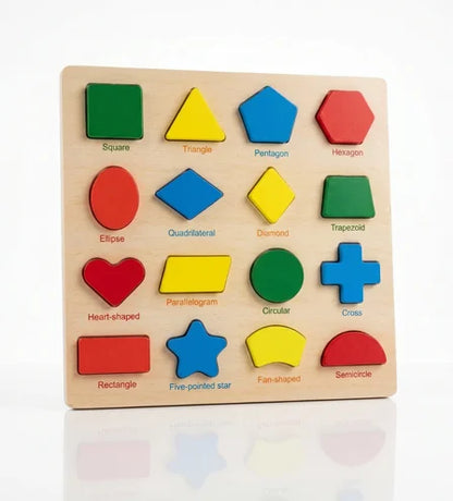 Geometric Shapes Wooden Learning Board -  Urban Grabs