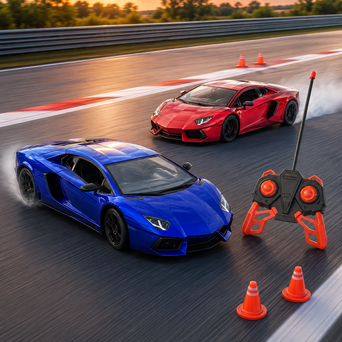 Electric Blue 1:16 Scale Remote Control Supercar with Working Headlights