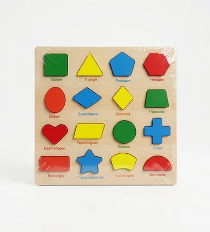 Geometric Shapes Wooden Learning Board -  Urban Grabs