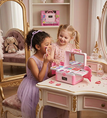 Kids' Glamour Treasure Chest – Portable Makeup Vanity Set -  Urban Grabs