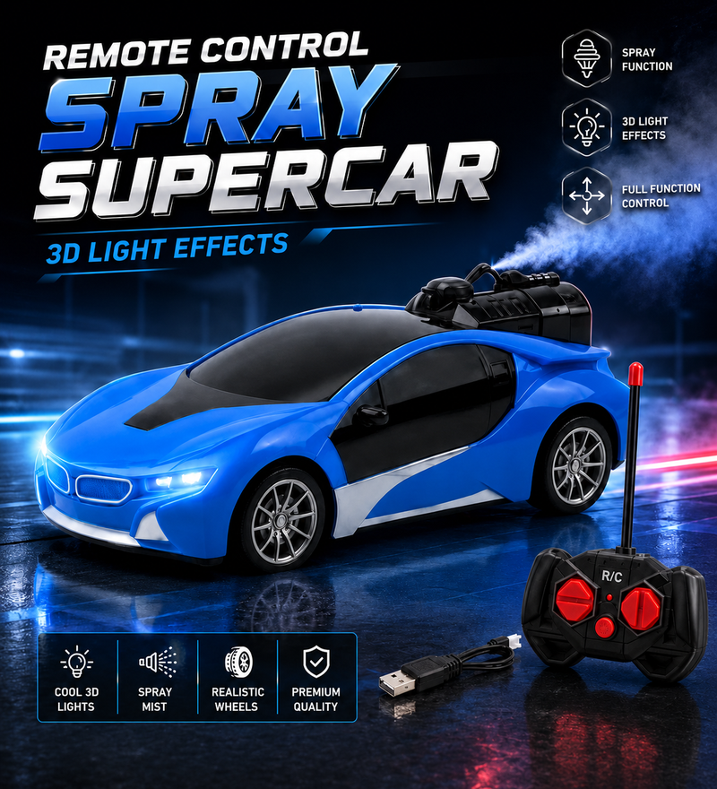 Ignite Racer GT: Remote Control Spray Supercar with 3D Light Effects
