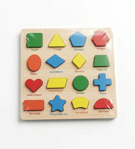 Geometric Shapes Wooden Learning Board -  Urban Grabs