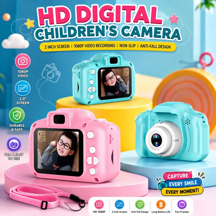 Mini Rechargeable Kids Camera – 1080P HD Photography Toy with 2.0" Screen, Best Gift for Boys & Girls
