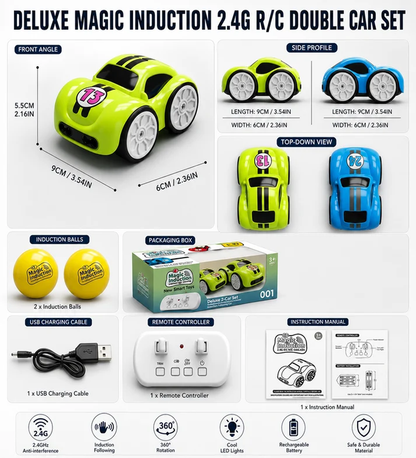 Magic Induction 2.4G R/C Rail Track Car Set – Smart Interactive Toy