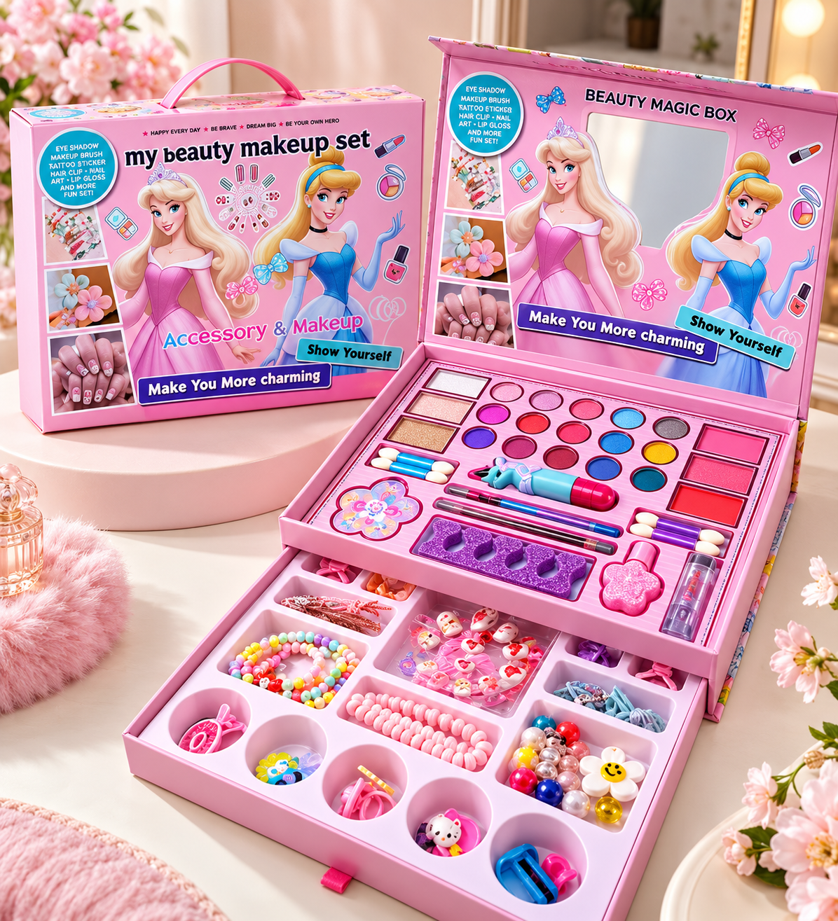 Realistic 2in1 Beauty Makeup Set For Girls
