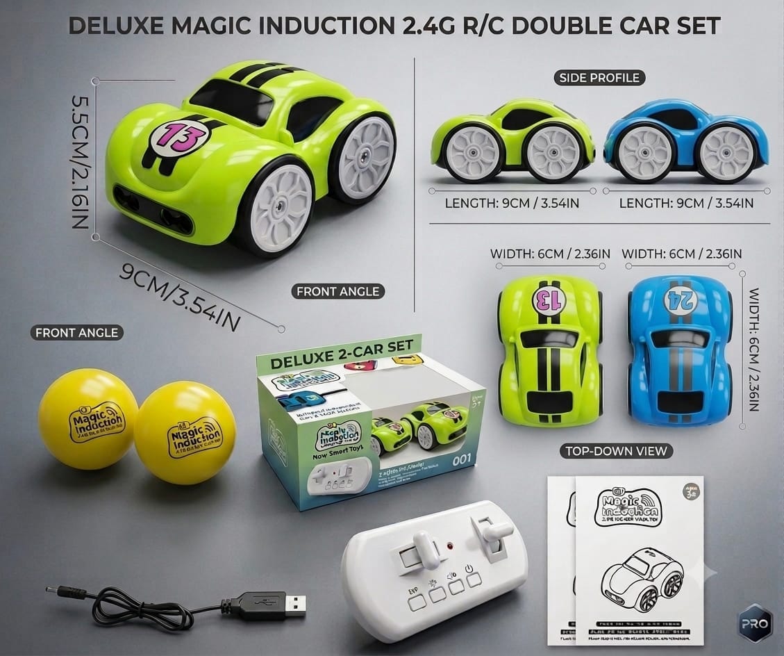 Magic Induction 2.4G R/C Rail Track Car Set – Smart Interactive Toy