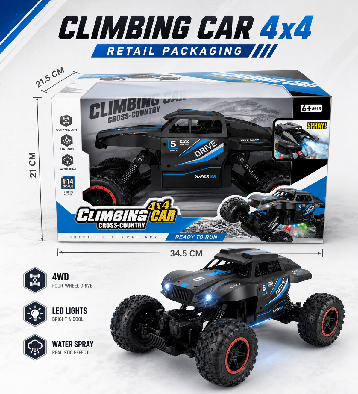 2.4GHz RC 4x4 Off-Road Climbing Spray Truck