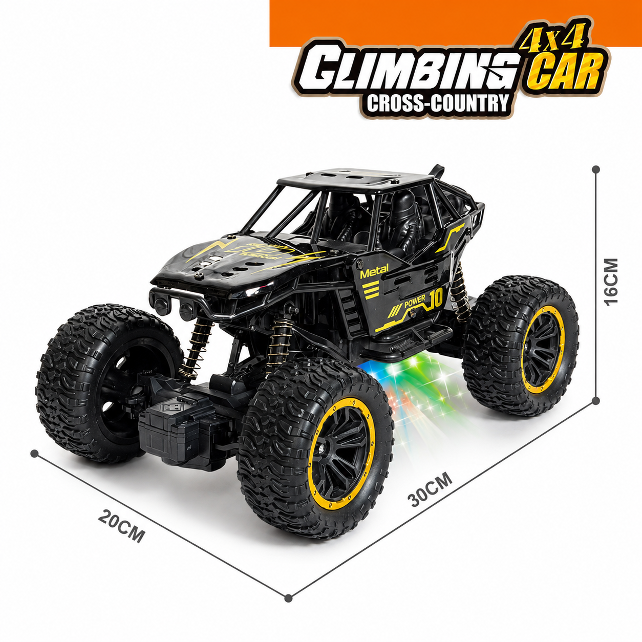 4WD Metal Body 1:18 Scale Off-Road Climbing RC Rock Crawler with Exhaust Spray Effect & Lights