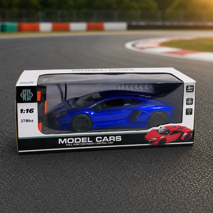 Electric Blue 1:16 Scale Remote Control Supercar with Working Headlights