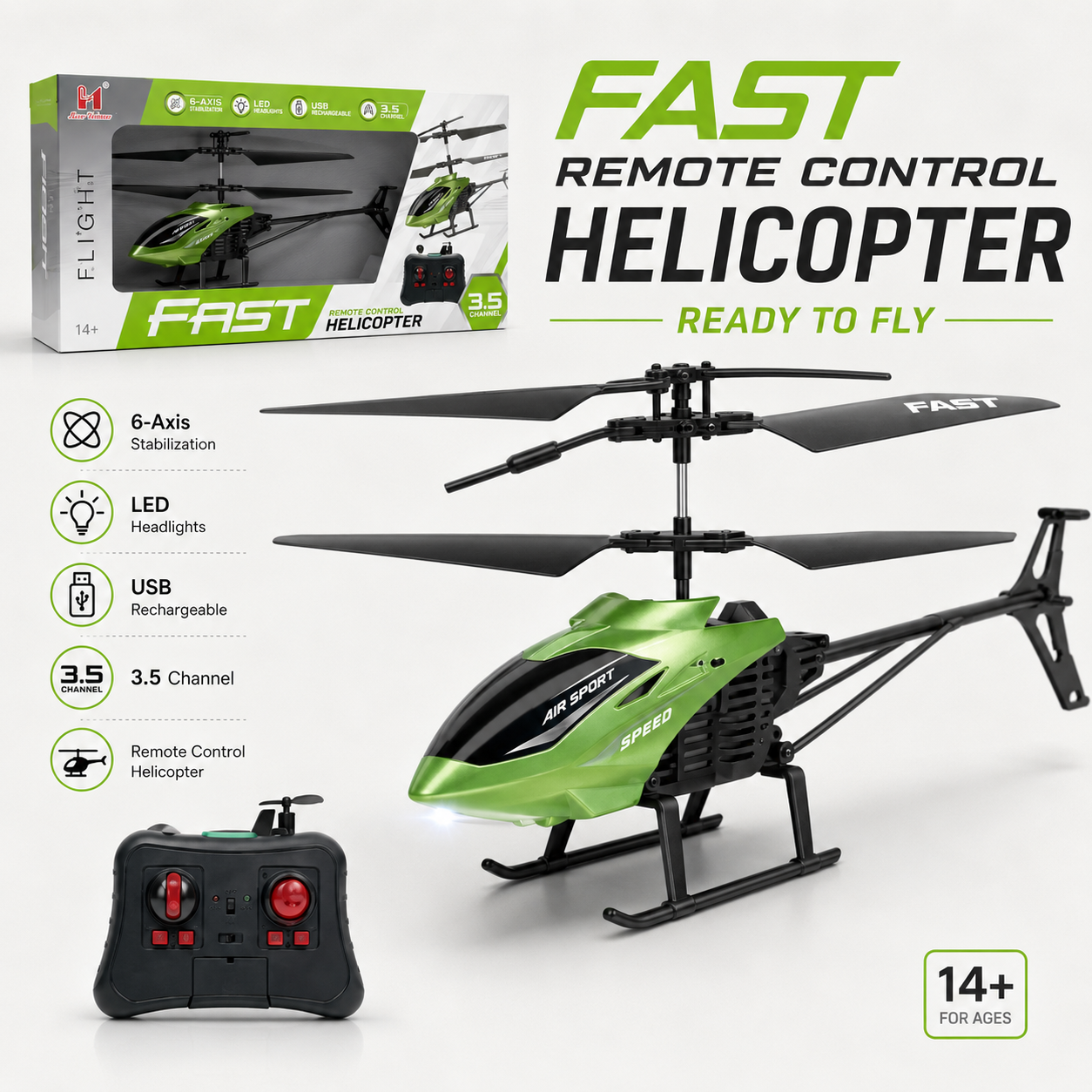 Fast Flight: 3.5-Channel Remote Control Helicopter