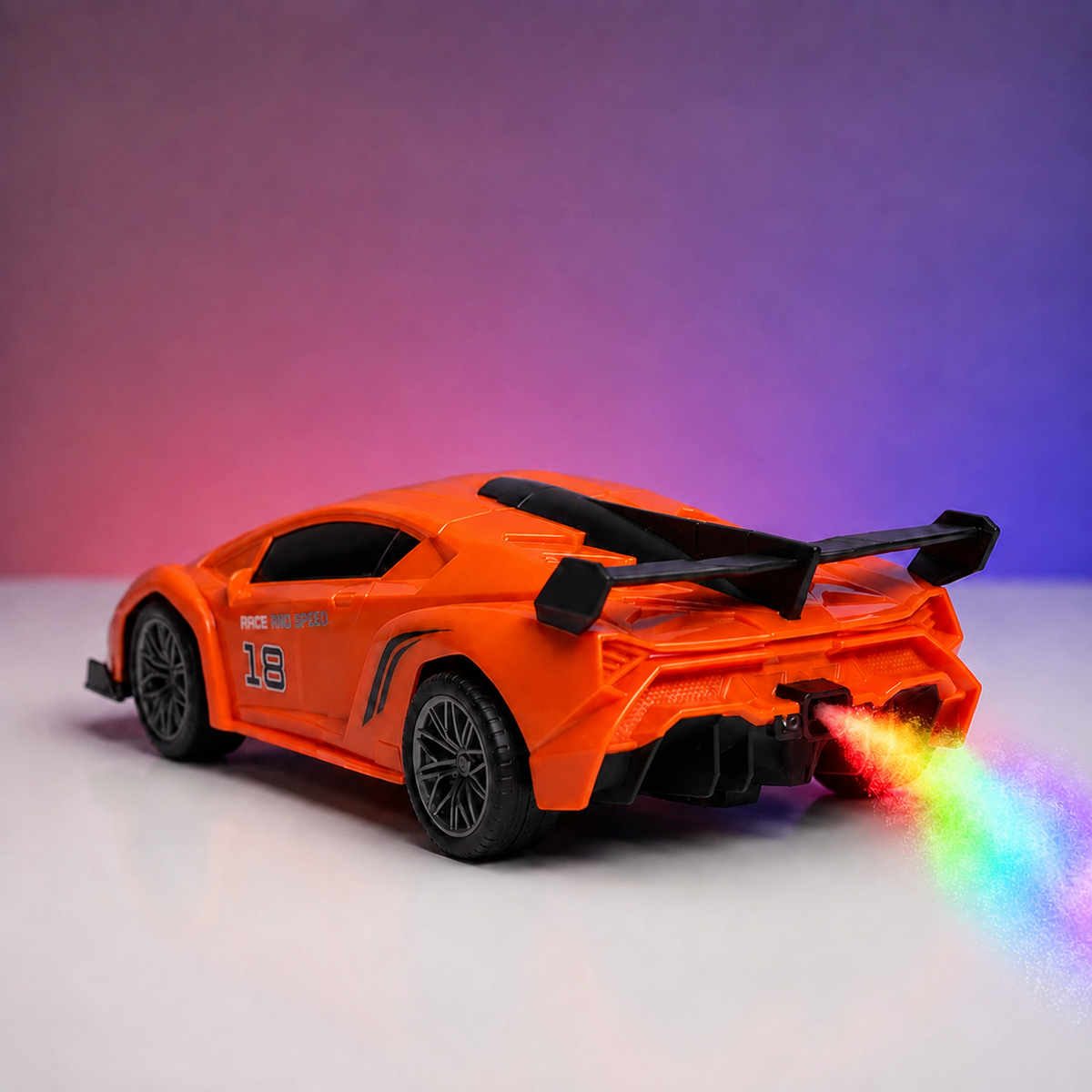 High-Speed 1:14 Scale Orange Sports Car Remote Control Supercar with Exhaust Spray Effect