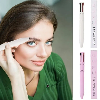 💄 4 in 1 Waterproof Makeup Pen – Eyebrow, Eyeliner, Lip Liner & Highlighter | Long-Lasting Beauty Essential 💋 (Random Color)