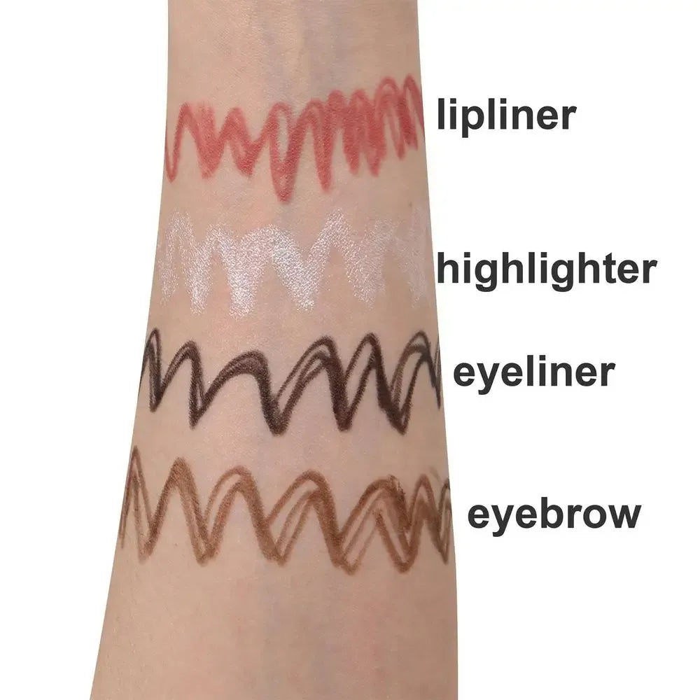 💄 4 in 1 Waterproof Makeup Pen – Eyebrow, Eyeliner, Lip Liner & Highlighter | Long-Lasting Beauty Essential 💋 (Random Color)