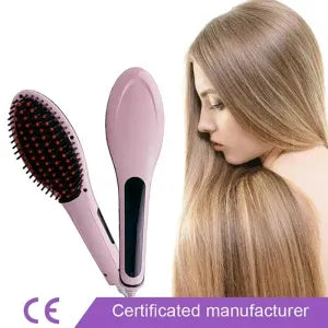 💕 Fast HQT-906 Hair Straightener Brush 💫 | 2-in-1 Comb & Straightener for Silky Smooth Hair 💇‍♀️