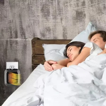 Space Heater – Digital Electric Heater, Wall Outlet Plug, Compact Small Fan Home Warmer