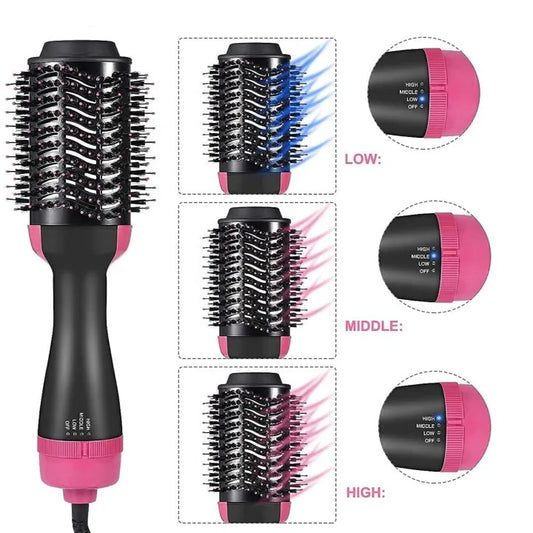 4-in-1 Blow Hair Dryer  Volumizer Brush, Straightening & Curl