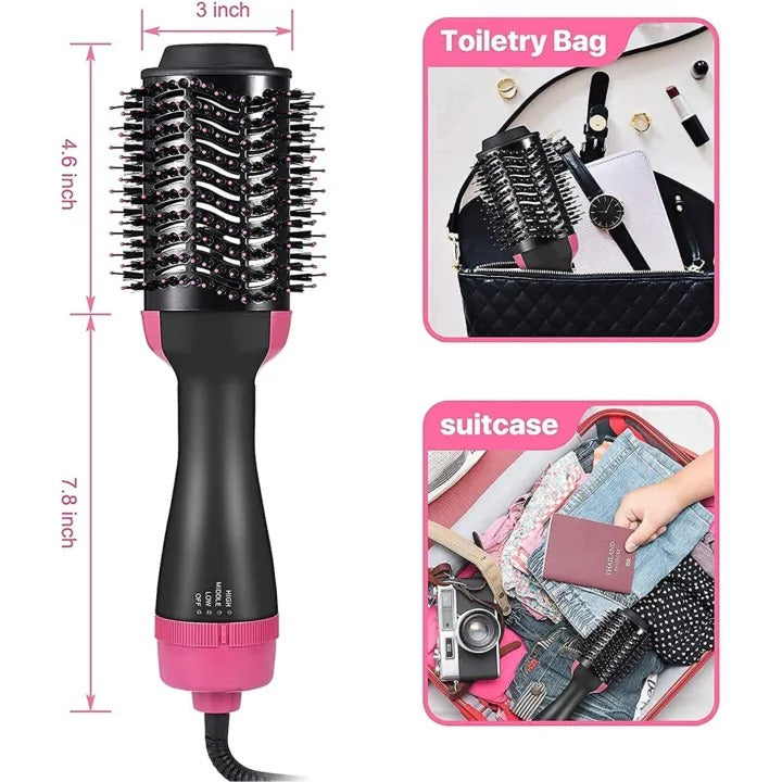 4-in-1 Blow Hair Dryer  Volumizer Brush, Straightening & Curl
