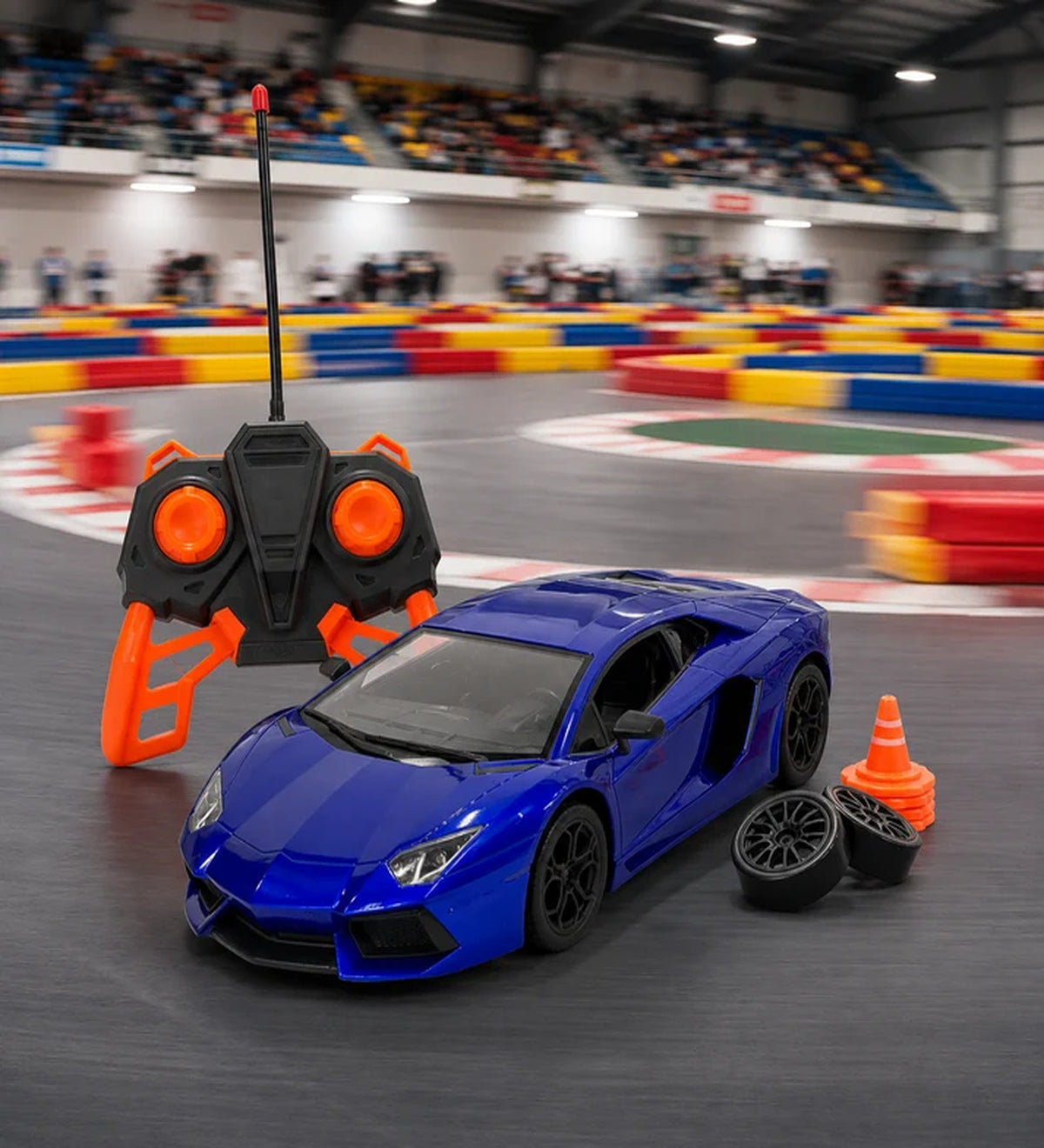 Electric Blue 1:16 Scale Remote Control Supercar with Working Headlights